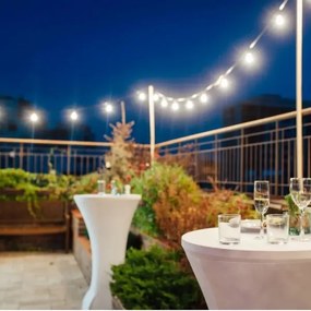 LED kültéri fényfüzér STRING 5m 10xLED/0,5W/230V IP44 3000K