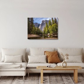 Kép - A Yosemite szikla alatt (üvegen) (70x50 cm)
