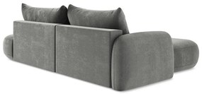 Szürke kinyitható sarokkanapé (bal oldali-heverő résszel) Hale – Makamii