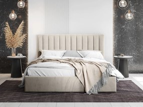 Franciaágy 180 cm Norway (bézs) (ágyráccsal, tárolóhellyel). 1069987
