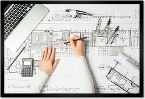 Poszterek keretben 60x40 Építész rajz terv