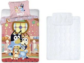 Bluey At Home gyerek, ovis ágyneműhuzat és paplan/párna szett 100x135 cm 40x60 cm