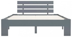 szürke tömör fenyőfa ágykeret 120 x 200 cm