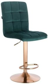 HR7009 Sötétzöld modern velúr szék arany lábbal