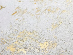 Tapéta Dörzsölt Beton Vakolat Tapéta Fehér Krém Arany Dombornyomott Minta