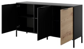 Szekrény Rastafa 3D (artisan tölgy  + fekete). Akció -17%. 1071380