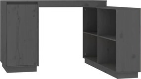vidaXL szürke tömör fenyőfa íróasztal 110x50x75 cm