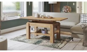 Bővíthető ADONIS konferencia/étkezőasztal craft tölgy polccal