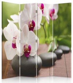 Gario Paraván Orchidea és csillogó kövek Méret: 145 x 170 cm, Kivitelezés: Klasszikus paraván