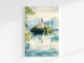 Poszter Tájkép Szlovénia Tó Hibás Templom Sziget 80x120