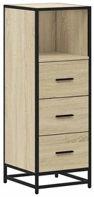 sonoma tölgy színű szerelt fa fürdőszobaszekrény 35x37,5x100 cm