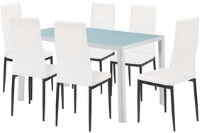 Mabel 6+1 étkező garnitúra fehér-fekete