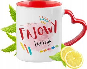 Villanyszerelő Bögre Piros Szív Alakú Füllel Ajándék