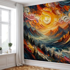Fotótapéta - Napfényben fürdő hegyek (147x102 cm)