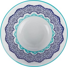 ORNAMENTS tálka 520 ml, kék-fehér