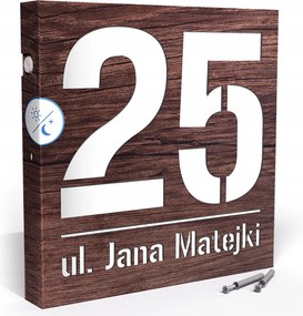 Megvilágított Házszám Led Címtábla 30X30 cm Szürkület Érzékelő