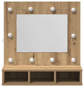 Piperebútor Tükrökkel Művészi tölgy MDF, Üveg 60 x 31.5 x 62 cm
