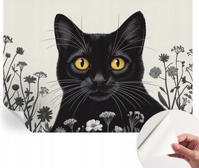 Fotótapéta Fali tapéta Hálószobába és Nappaliba Virágok macska 312x219 cm