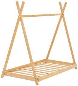 Tipi indián sátor gyerekágy Vimpeli 80x160 cm bambusz [en.casa]