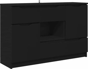 vidaXL Széf fiókkal Fekete 100 x 30 x 65,6 Faanyag