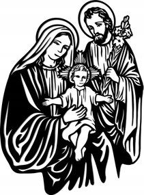 Áttört Kép Nagy Szent Család Szent Józef Mária Jézus 100CM