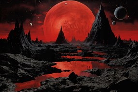 Poszter 30x20cm Telihold a távoli vidékeken