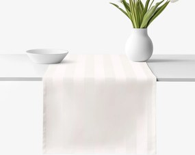 Goldea ünnepi damaszt asztali futó - krémszínű csíkos 50x140 cm