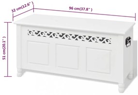 Fehér MDF barokk stílusú tároló láda