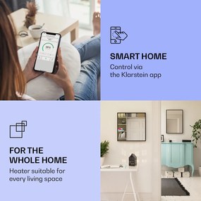 Klarstein La Palma 500 smart, infravörös hősugárzó 2 az 1-ben, 60 x 60 cm, 500 W, tükör elülső rész