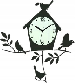 Falióra Madarakkal az ágakon Kvarc Akril Kakukk Kerek