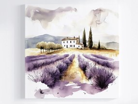 Vászonkép Canvas Tájkép Toszkána Olaszország Ház Levendula Kilátás 80x80