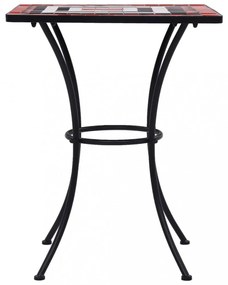 terrakotta és fehér kerámia mozaikos bisztróasztal 60 cm