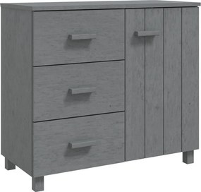 vidaXL HAMAR sötétszürke tömör fenyőfa tálalószekrény 90 x 40 x 80 cm
