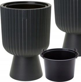 Kerek virágtartó lábbal 40cm Gazon virágtartó Fedő betéttel