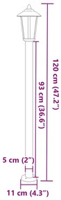 ezüstszínű rozsdamentes acél kültéri állólámpa 120 cm