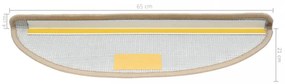 vidaXL 15 db krémszínű lépcsőszőnyeg 65 x 21 x 4 cm