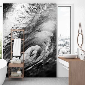 Gario Fotótapéta Fekete-fehér hullám Anyag: Vlies, Méret: 150 x 210 cm