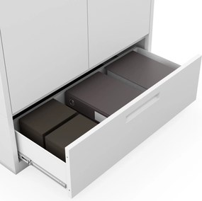 Moduláris többfunkciós fém szekrény fiókkal fehér MEGAN 1850 x 900 x 400 mm