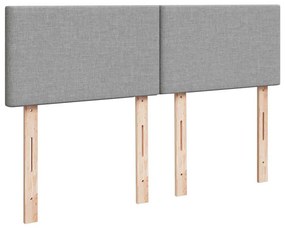 Ottomán ágy matraccal &amp; LED-ek Világosszürke 140x190 cm szövet