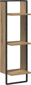 vidaXL Falpolc polcokkal Artisan tölgy 30 x 25 x 100 cm Faanyag