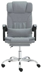 Világosszürke szövet dönthető irodai masszázsfotel