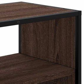 barna tölgy színű szerelt fa és fém TV-szekrény 80x31x39,5 cm