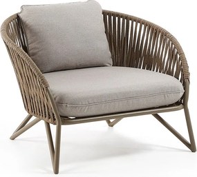 Világosszürke-barna fém kerti fotel Branzie – Kave Home