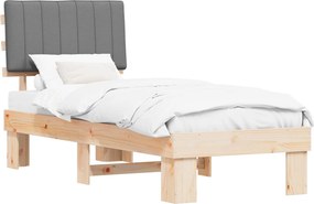 vidaXL Ágykeret Kárpitozott Fejtámlával Világosszürke 80 x 200 cm