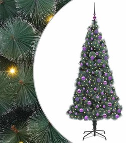 Műfenyő világítós karácsonyfa gömbszettel Zöld 180 cm PET