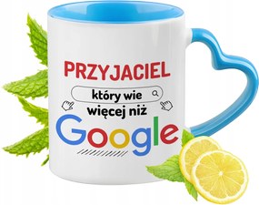 Barátnak Kék Bögre Szív Alakú Füllel Ajándék