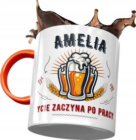 Narancssárga bögre Amelia Feleség Barátnő Nyomtatott Fotóval