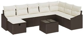 vidaXL Kanapé Szett párnával 9 pcs polirattan