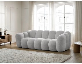 Világosszürke buklé kanapé 232 cm Hippolyte – Bobochic Paris