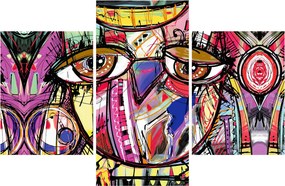Kép - utca, művészet - bagoly (90x60 cm)